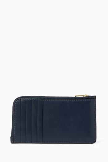 New York Zip Card Case in Leather