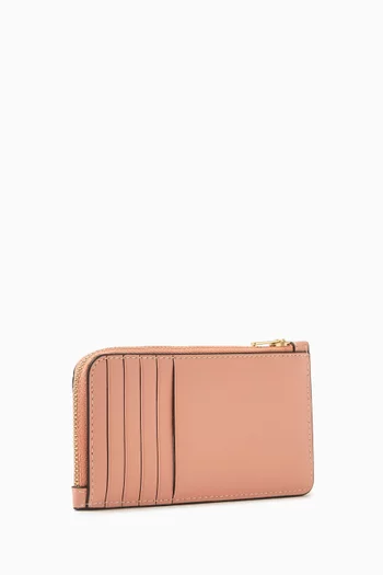 حافظة بطاقات نيويورك بسحّاب جلد