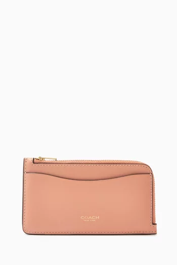 حافظة بطاقات نيويورك بسحّاب جلد