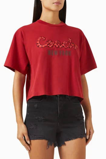 Snake Script Logo T-shirt in Organic Cotton