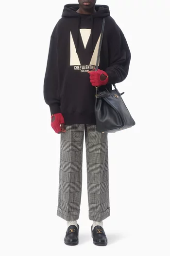 Chez Valentino-print Hoodie in Cotton