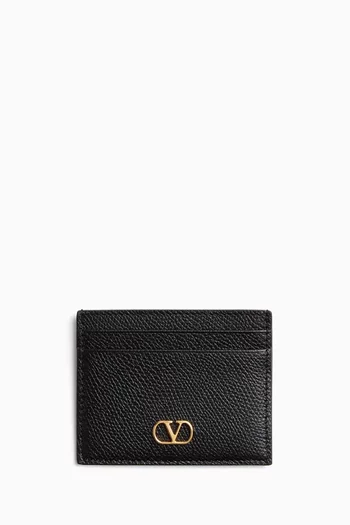 VLOGO Cardholder in Grainy Calfskin