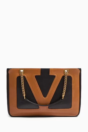 Small Viva Superstar Shopping Tote Bag in Leather