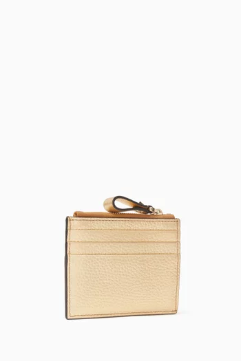 Rockstud Card Holder in Laminated Calfskin