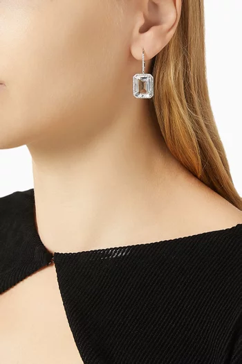 Diamond & Topaz Portrait Earrings in 18kt White Gold