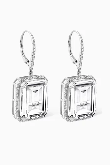 Diamond & Topaz Portrait Earrings in 18kt White Gold