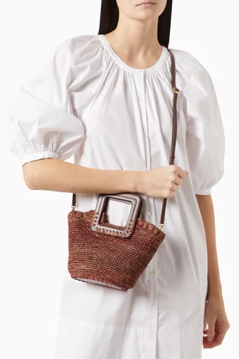 Mini Shirley Bucket Bag in Raffia