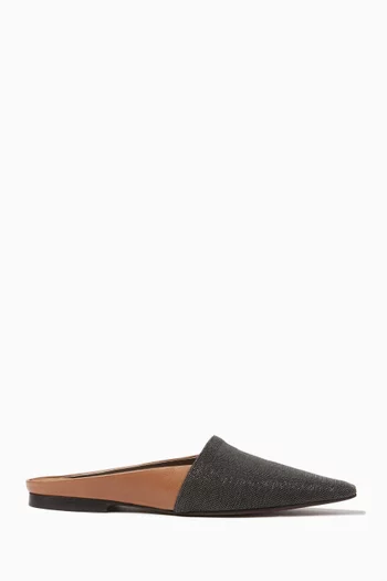 Monili Bead-embellished Flats in Leather