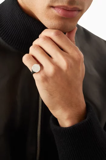 Rose Signet Ring in Sterling Silver