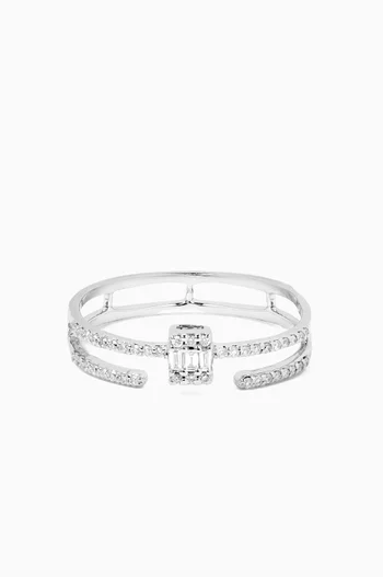 Layered Diamond Ring in 18kt White Gold