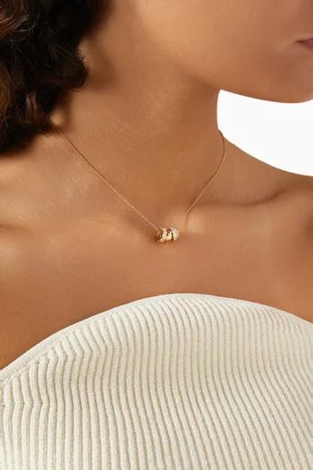 CZ Rondelle Charm Necklace in Gold-plated Brass