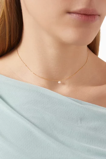 Pearl Pendant Necklace in Gold-plated Brass