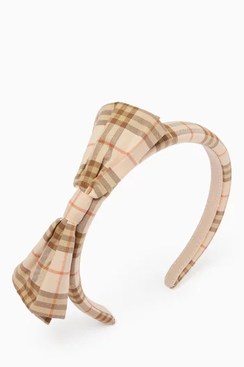 Check Headband in Cotton