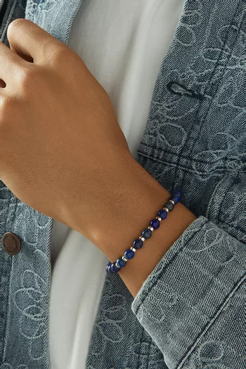 Halo Lapis Lazuli Bracelet in Sterling Silver