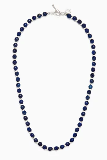 Halo Lapis Lazuli Necklace in Sterling Silver