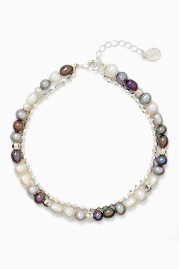 Orissa Mixed Pearl Bracelet in Sterling Silver
