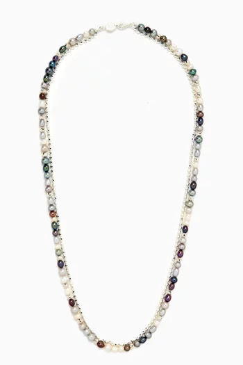 Orissa Mixed Pearl Necklace in Sterling Silver