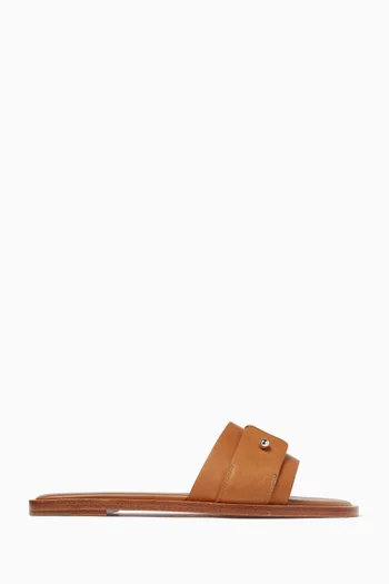 Chambelimule Donna Flat Mules in Calf Leather