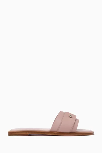 Chambelimule Donna Flat Mules in Calf Leather