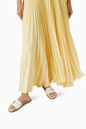 Chambelimule Donna Flat Mules in Calf Leather