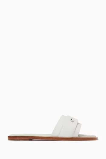 Chambelimule Donna Flat Mules in Calf Leather