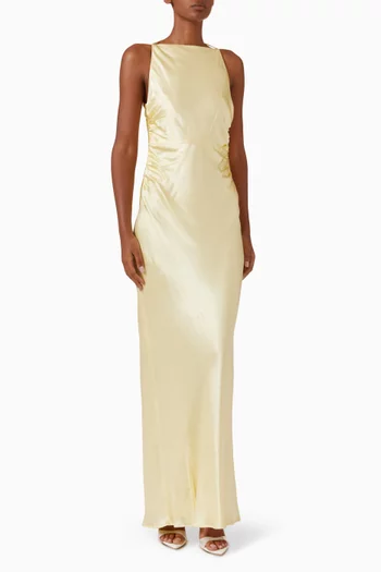 La Lune Low-back Maxi Dress in Viscose