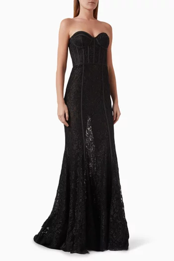 Elvira Corset Gown in Viscose-jersey