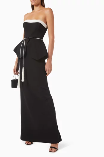 Clamens Peplum Gown in Crepe