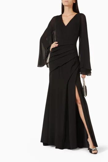 Epione Draped Gown in Crepe
