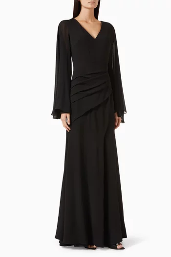 Epione Draped Gown in Crepe