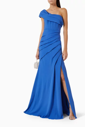 Pardov One-shoulder Gown in Crepe