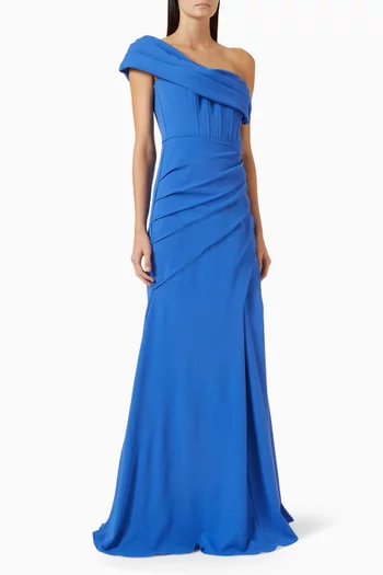 Pardov One-shoulder Gown in Crepe