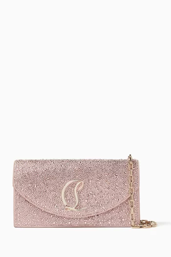 Loubi54 Clutch Bag in Crystal-embellished Leather