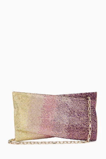 Small Loubitwist Embellished Clutch Bag in Suede