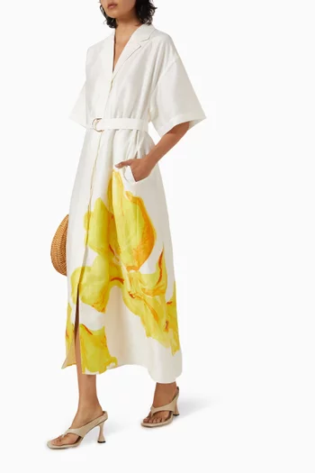 Hawkesbury Midi Dress in Linen Blend
