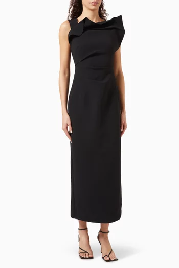 Warfield Midi Dress in Bonded Crepe