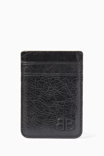 Monaco Magnet Card Holder in Arena Lambskin