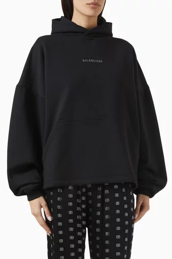 Rhinestone-logo Hoodie in Cotton
