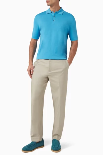 Polo Shirt in Silk & Cotton