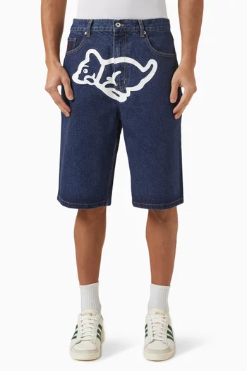 Running Puppy Shorts in Denim