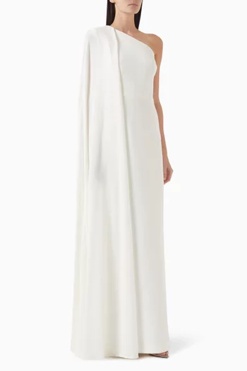 Athena One-shoulder Gown in Crepe