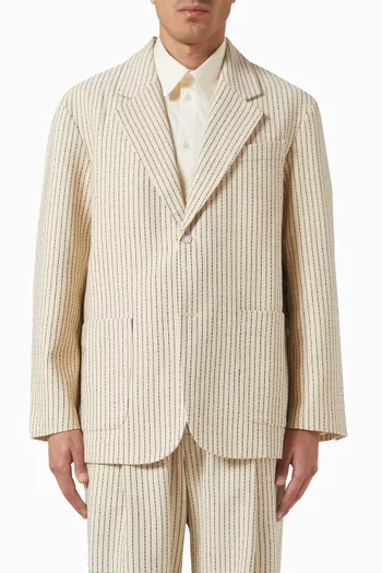 Pinstripe Blazer in Cotton-blend