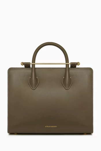 Midi Tote Bag in Leather