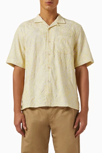 Gioia Paisley-embroidered Shirt in Linen-blend