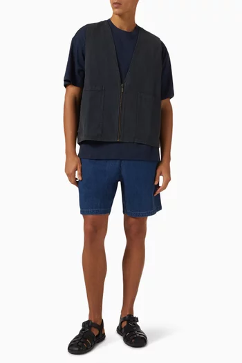 Arun Zip Vest in Cotton-canvas