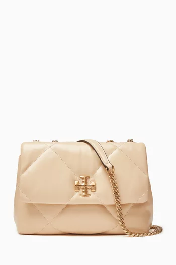 Small Kira Diamond Quilt Shoulder Bag in Leather