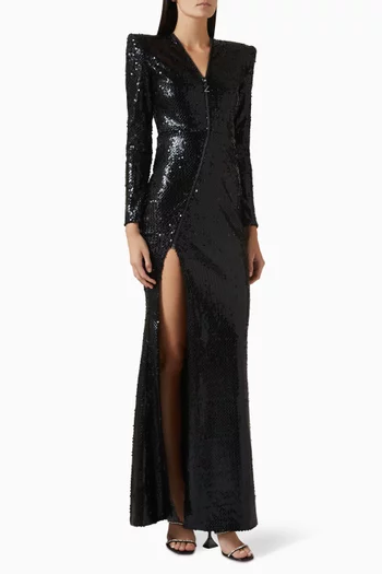 The Breaks Sequin-embellished Gown in Velvet