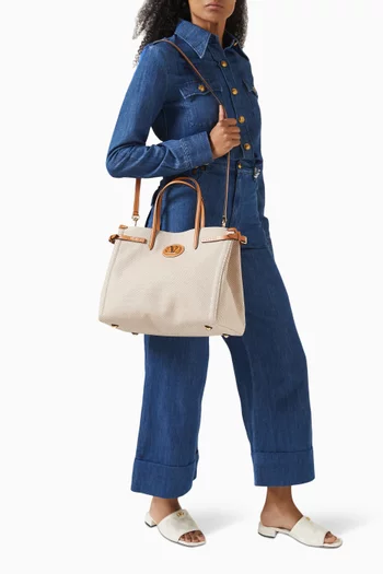 Medium Antibes Shopping Bag in Canvas