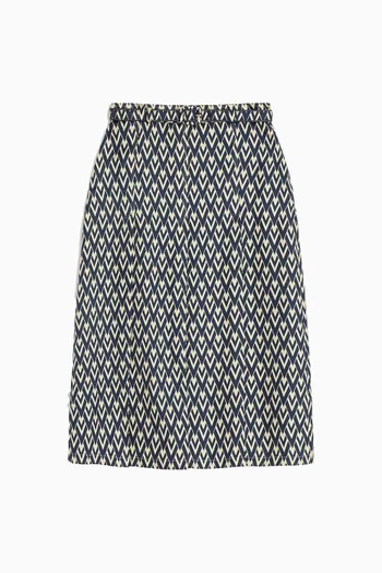 Toute la V Pleated Skirt in Twill