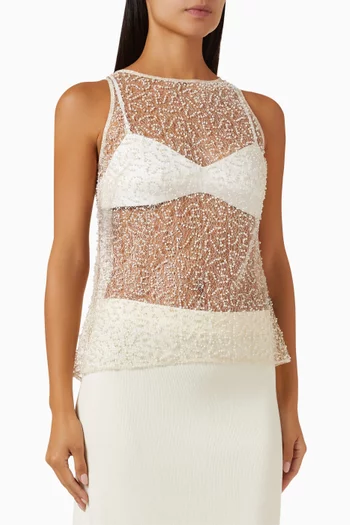 بلوزة ديمي مطرزة بالخرز